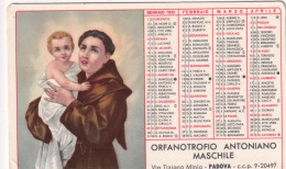 Calendarietto - Orfanotrofio Antoniano Maschile - Padova - Anno 1961 - Tamaño Pequeño : 1961-70