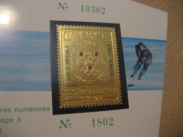 FRANCO NONES Gold Stamp 0,6 Grs Overprinted Nordic Ski Skiing GRENOBLE 1968 Winter Olympic Games Olympics YEMEN - Invierno 1968: Grenoble