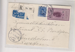 EGYPT CAIRO 1932  Registered Airmail Cover To Sweden - Poste Aérienne