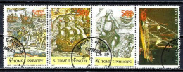 Saint Thomas Et Prince 1987 Bateaux Voiliers (62) Yvert N° 884 à 886 + Timbre Du BF 52 Oblitérés Used - Sao Tomé Y Príncipe