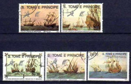Saint Thomas Et Prince 1989 Bateaux Voiliers (64) Yvert N° 951 à 955 Oblitérés Used - São Tomé Und Príncipe
