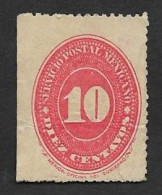 SE)1887 MEXICO, FROM THE SERIES NUMERALES 10C SCT187, IMPERFORATED ON THE LEFT SIDE, MINT - Messico