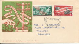 New Zealand FDC 1-6-1962 Centennary Of Telegraph Christchurch - Lyttleton 1862 - 1962 Complete Set Of 2 With Cachet Sent - FDC