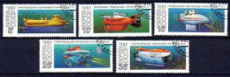 Russie URSS 1990 Bateaux Sous-Marins (72) Yvert N° 5799 à 5803 Oblitérés Used - Gebraucht