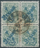 PERSIA PERSE IRAN,1903/1904 Revalued Issues,Surcharge 2ch 0n 3ch,in Block Of Four Stamps,Postmark Tehran - Iran