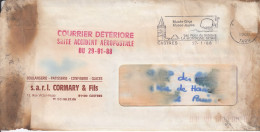 FRANCE COURRIER DETERIORE SUITE ACCIDENT AEROPOSTALE DU 29-01-88 + LETTRE D' EXCUSES DE LA POSTE - Lettres & Documents