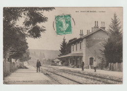 CPA - 25 - PONT-de-ROIDE (Doubs) - La Gare, Voy En 1909 - Coupure Sur Le Côté Droit - Prix Fixe En L'état Port Gratuit - Stazioni Senza Treni