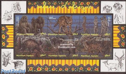 Togo 2001 Safari 6v M/s, Mint NH, Nature - Animals (others & Mixed) - Cat Family - Monkeys - Togo (1960-...)