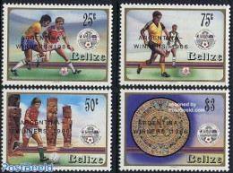 Belize/British Honduras 1986 World Cup Football Winners 4v, Mint NH, Sport - Football - British Honduras (...-1970)