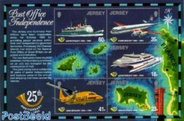 Jersey 1994 Postal Service S/s, Mint NH, Transport - Various - Post - Aircraft & Aviation - Ships And Boats - Joint Is.. - Posta