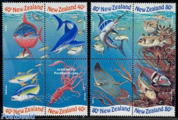 New Zealand 1998 Marine Life 2x4v [+], Mint NH, Nature - Fish - Sharks - Unused Stamps
