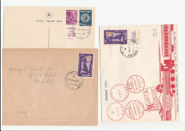 1956 -57, 3 X GAZA  COVERS  (1 Gaza, 2 Rafah) PALESTINE  Israel Stamps Cover - Brieven En Documenten