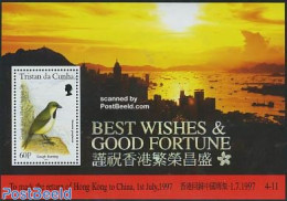 Tristan Da Cunha 1997 Hong Kong To China S/s, Mint NH, History - Nature - Various - History - Birds - Holograms - Ologrammi