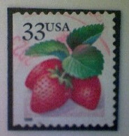 United States, Scott #3296, Used(o), 1999 Definitive Booklet Stamp, Strawberries,33¢ - Used Stamps