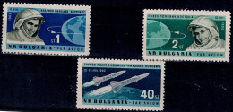 BULGARIA  1962 SPACE MI No 1355-7 MNH VF!! - Unused Stamps