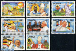 Uganda 1993 Pope Visit 8v, Mint NH, History - Religion - Flags - Churches, Temples, Mosques, Synagogues - Pope - Relig.. - Churches & Cathedrals