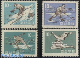 Korea, North 1961 Winter Sports 4v, Mint NH, Sport - Hockey - Skating - Skiing - Sport (other And Mixed) - Hockey (sur Gazon)