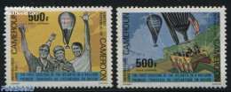 Cameroon 1979 Atlantic Balloon Flight 2v, Mint NH, Transport - Balloons - Luchtballons