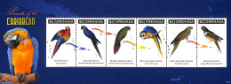 Grenada 2011 Parrots Of The Caribbean 6v M/s, Mint NH, Nature - Various - Birds - Parrots - Maps - Geografía
