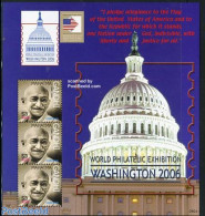 Nevis 2006 Washington 2006, Gandhi M/s, Mint NH, History - Gandhi - Philately - Mahatma Gandhi