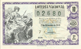ESPAGNE  BILLET DE LOTERIE - Billets De Loterie