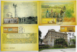 Brazil 2013 4 Maximum Card 350 Years Of The Brazilian Post Post Office Tropeiro Building Pneumatic Letter Telegraph - Poste