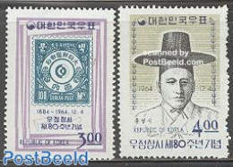 Korea, South 1964 Modern Postal System 2v, Mint NH, Post - Stamps On Stamps - Poste
