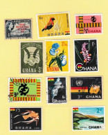 Ghana Lot De 14 Timbres - Ghana (1957-...)