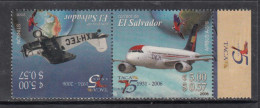 2006 El Salvador TACA Airlines Aviation Parrots TETE BECHE Upside Down Complete Horizontal Pair MNH **COOL** - Salvador