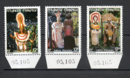 POLYNESIE  N°  181 à 183   NEUFS SANS CHARNIERE COTE  2.50€    FOLKLORE - Neufs