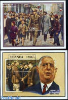 Uganda 1991 Charles De Gaulle 2 S/s, Mint NH, History - American Presidents - French Presidents - Politicians - World .. - De Gaulle (Général)