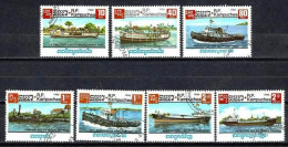 Kampuchea 1985 Bateaux (114) Yvert N° 583 à 589 Oblitérés Used - Kampuchea