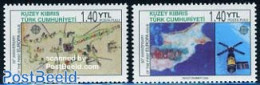 Turkish Cyprus 2006 50 Years Europa Stamps 2v, Mint NH, History - Transport - Various - Europa Hang-on Issues - Space .. - Europäischer Gedanke