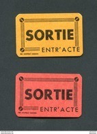 Série De 2 Jetons-carton " Sortie Entr'Acte " Provenant Du Cinéma "Le Lido" à Carmaux (près Toulouse) Tarn - Jeton - Tickets - Vouchers