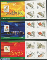 Ireland 2002 Birds 3 Booklets S-a, Mint NH, Nature - Birds - Stamp Booklets - Nuovi