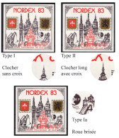 CNEP 1983 -  NORDEX Type 1, Clocher Sans Croix + Type II, Clocher Long Avec Croix + Type Ia Ia Roue Brisée- YT 4, 4A 4a - CNEP