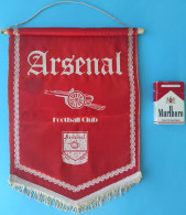 ARSENAL FC Very Nice Original Vintage Large MATCH WORN Football Pennant Flag 1970s * England Soccer Flag Fussball RRR - Bekleidung, Souvenirs Und Sonstige