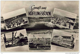 KÜHLUNGSBORN. Mehrfachansicht, Strand, Möwen, Echte Photographie AK, RPPC - Gruss Aus  Ostseebad - Kuehlungsborn