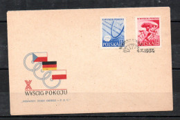 POLOGNE - POLAND - FDC - 1957 - PEACE RACE - COURSE POUR LA PAIX - CYCLISME - VELO - CYCLING - BICYCLE - - FDC