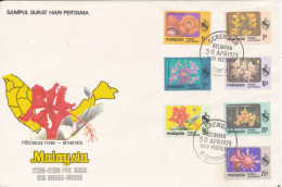 Malaysia Negeri Sembilan FDC 30-4-1979 Seremban Complete Set Of 7 Flowers Definitive With Cachet - Malaysia (1964-...)