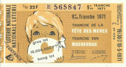 BELGIQUE BILLET DE LOTERIE - Billetes De Lotería