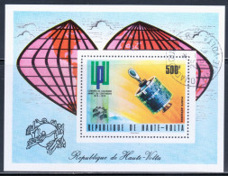 Upper Volta 1974 Mi# Block 26 Used - Universal Postal Union Centenary / Telstar Satellite / Space - Afrika