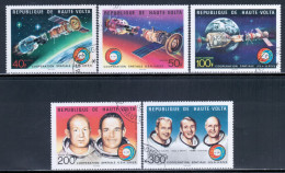 Upper Volta 1975 Mi# 581-585 Used - Apollo-Soyuz Space Test Project - Alto Volta (1958-1984)