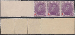 Belgique 1914 - Timbres Neufs. COB Nr.: 131.Mi. Nr.: 109.Type I Et II Se Tenant Dans 1 Bande De 3.. RARE¡¡¡EB)  AR-02206 - 1914-1915 Croix-Rouge