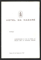 Menu At Hotel Da Nazaré, Nazaré, 1967. Personal Home Land Transport. Menu In Hotel Da Nazaré, Nazaré, 1967. Persoonlijk - Menus