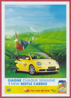 Volkswagen New Beetle Voiture Cabriolet Tourisme Coccinelle Jaune Yellow, Ice Tea Lipton, Publicité Pub (en 2007) Cpc - PKW