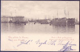 CROATIA - HRVATSKA - FIUME  RIJEKA - LUKA + PRVI DOK ZA BRODOVE - Edit E.Schmidt - 1900  -RARE - Croazia