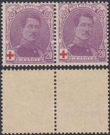 Belgique 1914 - Timbres Neufs. COB Nr.: 131 Dont 1 Avec Variété.Planche 1, Timbre 70. Une Paire. RARE¡¡¡.. EB)  AR-02210 - 1914-1915 Rode Kruis