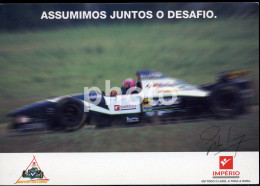 PHOTO POSTCARD RACING CAR FORMULA GRAND PRIX MINARDI FORD PEDRO LAMY SIGNED CARTE POSTALE - Grand Prix / F1