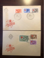 HUNGARY FDC COVER 1957 YEAR RED CROSS HEALTH MEDICINE STAMPS - FDC